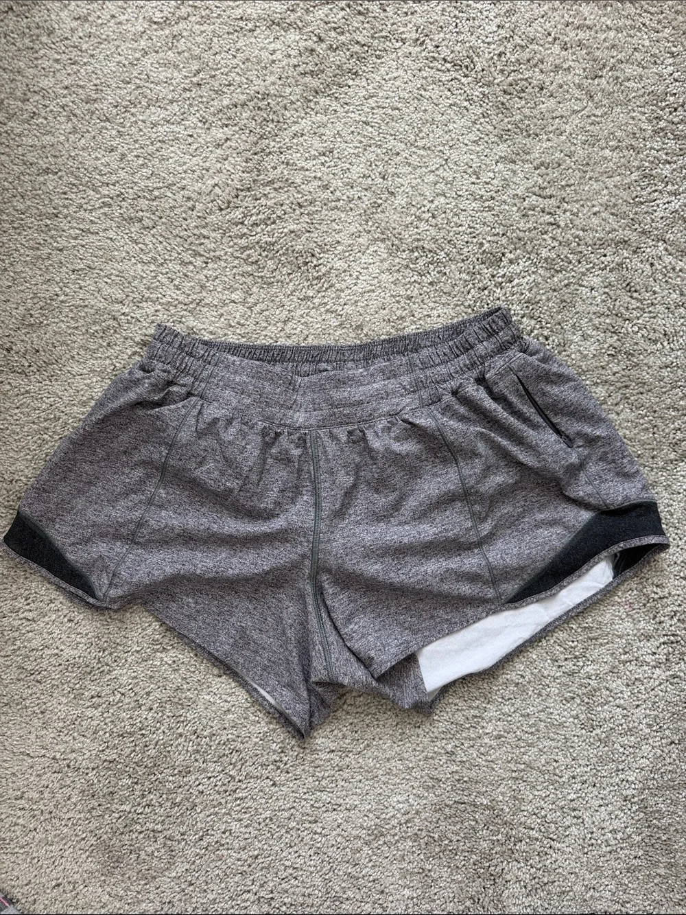 Lululemon Heather Grey Hotty Hot Long Shorts